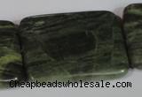 CGH32 15.5 inches 30*40mm rectangle green hair stone beads