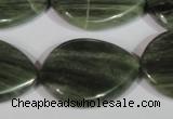 CGH35 15.5 inches 22*30mm twisted teardrop green hair stone beads