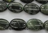 CGH46 15.5 inches 15*20mm oval green hair stone beads wholesale