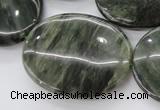 CGH50 15.5 inches 30*40mm oval green hair stone beads wholesale