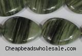 CGH56 15.5 inches 18*25mm flat teardrop green hair stone beads