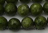 CGJ464 15.5 inches 12mm faceted round green jasper beads wholesale