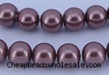 CGL123 10PCS 16 inches 6mm round dyed glass pearl beads wholesale