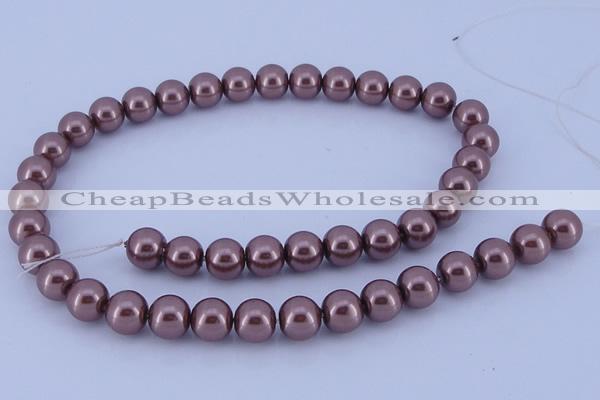 CGL126 5PCS 16 inches 12mm round dyed glass pearl beads wholesale