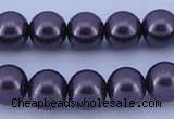 CGL132 10PCS 16 inches 4mm round dyed glass pearl beads wholesale