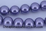 CGL154 10PCS 16 inches 8mm round dyed glass pearl beads wholesale