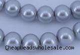 CGL163 10PCS 16 inches 6mm round dyed glass pearl beads wholesale