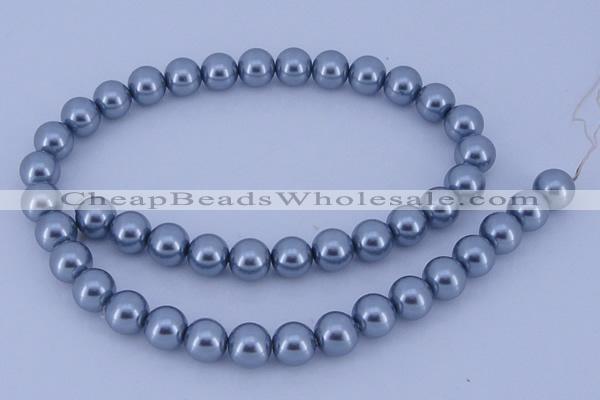 CGL185 5PCS 16 inches 10mm round dyed glass pearl beads wholesale