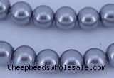 CGL192 10PCS 16 inches 4mm round dyed glass pearl beads wholesale