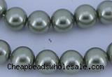 CGL202 10PCS 16 inches 4mm round dyed glass pearl beads wholesale