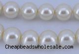 CGL22 10PCS 16 inches 4mm round dyed glass pearl beads wholesale