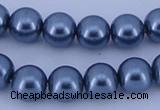 CGL232 10PCS 16 inches 4mm round dyed glass pearl beads wholesale