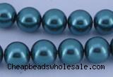 CGL242 10PCS 16 inches 4mm round dyed glass pearl beads wholesale