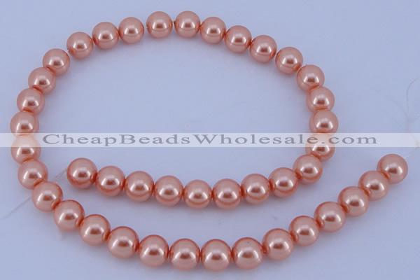 CGL295 5PCS 16 inches 10mm round dyed glass pearl beads wholesale