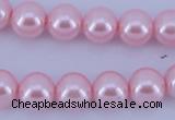 CGL303 10PCS 16 inches 6mm round dyed glass pearl beads wholesale