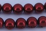 CGL323 10PCS 16 inches 6mm round dyed glass pearl beads wholesale