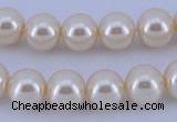 CGL33 10PCS 16 inches 6mm round dyed glass pearl beads wholesale