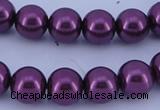 CGL337 5PCS 16 inches 14mm round dyed glass pearl beads wholesale