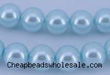 CGL342 10PCS 16 inches 4mm round dyed glass pearl beads wholesale