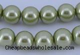 CGL362 10PCS 16 inches 4mm round dyed glass pearl beads wholesale