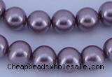 CGL382 10PCS 16 inches 4mm round dyed glass pearl beads wholesale