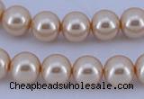 CGL42 10PCS 16 inches 4mm round dyed glass pearl beads wholesale