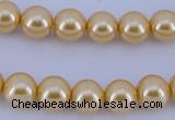 CGL52 10PCS 16 inches 4mm round dyed glass pearl beads wholesale