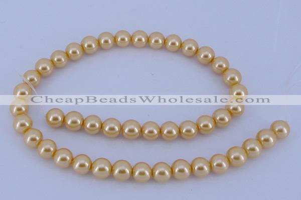 CGL52 10PCS 16 inches 4mm round dyed glass pearl beads wholesale