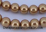 CGL62 10PCS 16 inches 4mm round dyed glass pearl beads wholesale