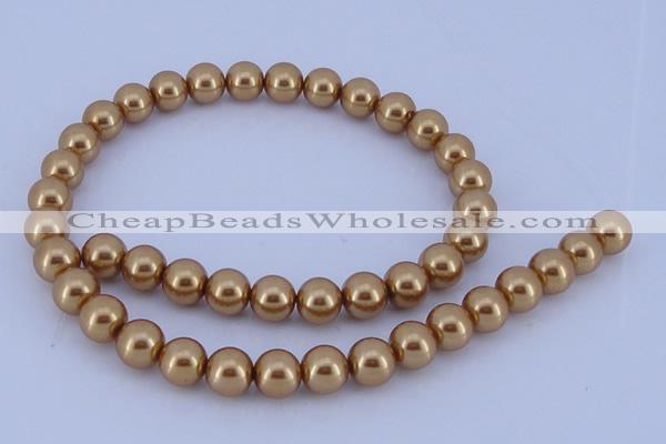 CGL68 5PCS 16 inches 16mm round dyed glass pearl beads wholesale