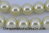 CGL82 10PCS 16 inches 4mm round dyed glass pearl beads wholesale