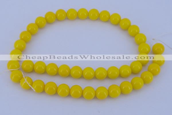 CGL864 5PCS 16 inches 12mm round heated glass pearl beads wholesale