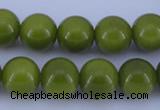 CGL874 10PCS 16 inches 8mm round heated glass pearl beads wholesale