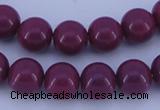 CGL883 5PCS 16 inches 14mm round heated glass pearl beads wholesale