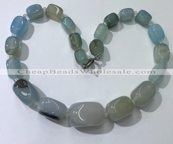 CGN106 20 inches 10*15mm - 20*30mm nuggets agate gemstone necklaces