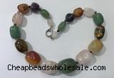 CGN130 22 inches 10*14mm - 20*30mm nuggets mixed gemstone necklaces