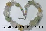 CGN145 19.5 inches 10*14mm - 20*30mm nuggets mixed quartz necklaces