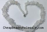 CGN155 18.5 inches 12*16mm - 13*18mm nuggets white crystal necklaces