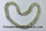 CGN174 20 inches 7*12mm - 9*12mm tyre matte lemon quartz necklaces