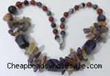 CGN331 20.5 inches chinese crystal & mixed gemstone beaded necklaces