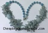 CGN335 20.5 inches chinese crystal & mixed gemstone beaded necklaces