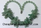 CGN336 20.5 inches chinese crystal & green aventurine beaded necklaces