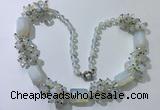 CGN388 23 inches chinese crystal & opal beaded necklaces