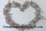 CGN400 19.5 inches chinese crystal & rose quartz chips beaded necklaces