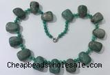 CGN443 21.5 inches freeform amazonite beaded necklaces