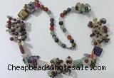 CGN452 25.5 inches chinese crystal & mixed gemstone beaded necklaces