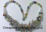 CGN460 22 inches chinese crystal & mixed quartz beaded necklaces