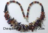 CGN461 22 inches chinese crystal & mixed gemstone beaded necklaces