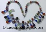 CGN507 21 inches chinese crystal & mixed gemstone beaded necklaces