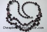 CGN539 27 inches chinese crystal & garnet beaded necklaces